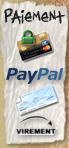 Paiement par CB, Paypal, ch�que ou virement