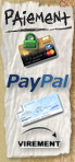 Paiement par CB, Paypal, ch�que ou virement