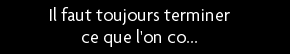 t shirt il faut toujours terminer ce que l'on co.........