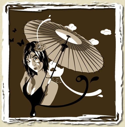 tee shirt Asian Summer Girl