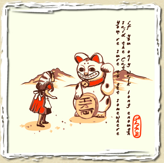 tee shirt ManekiNeko from Cheshire