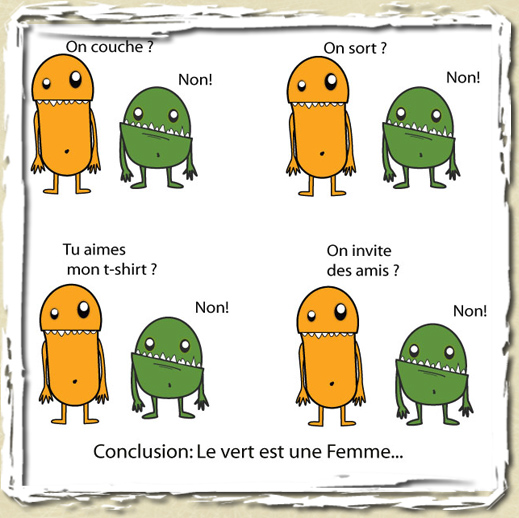 tee shirt Le vert est une femme