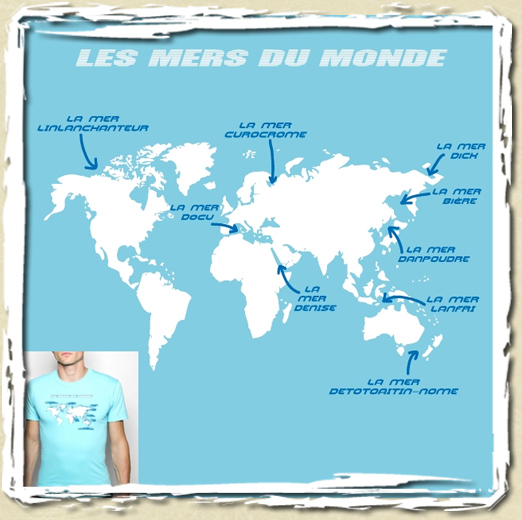 tee shirt Les mers du Monde