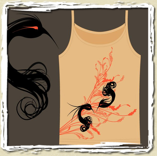tee shirt Black birds