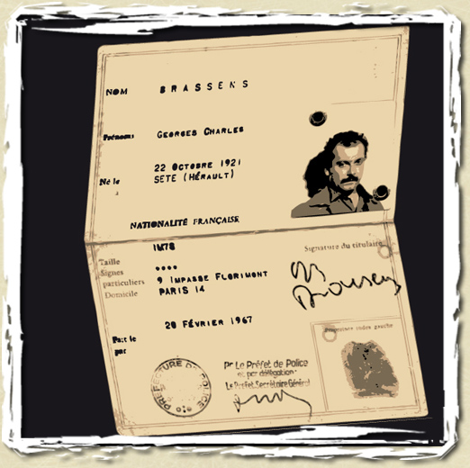 tee shirt Carte d'identité Brassens