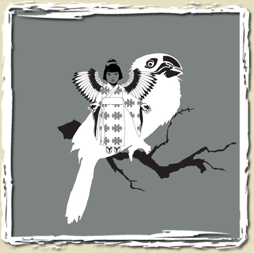 tee shirt Oiseau-fille