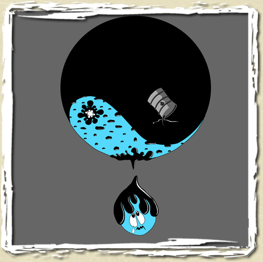 tee shirt Yin or yang water