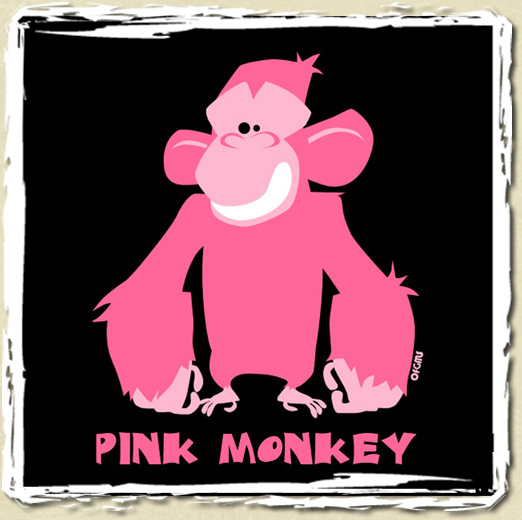 tee shirt Pink monkey