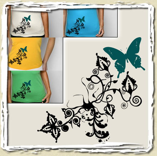 tee shirt Papillon