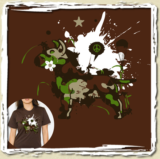 tee shirt Bull Army , no war, just be cool