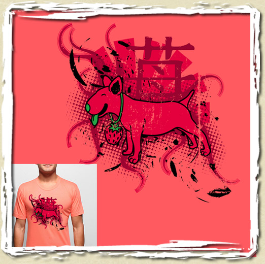 tee shirt Bull Fraise *featuring Revameditee