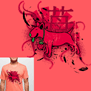 tee shirt Bull Fraise *featuring Revameditee
