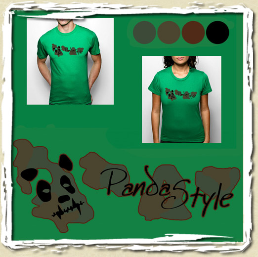 tee shirt Panda Style