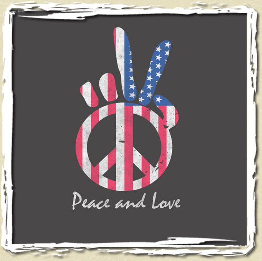 tee shirt Peace and love