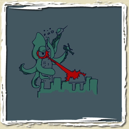 tee shirt L'Attaque de la pieuvre g�ante
