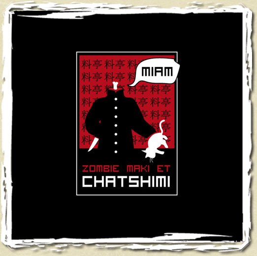 tee shirt Zombies love chatshimi !
